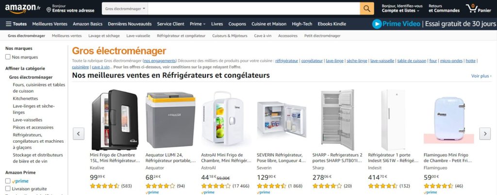 Amazon fait partie des meilleurs sites pour acheter de l'électroménager