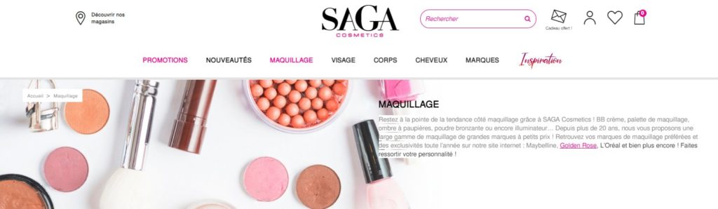 Meilleurs sites pour acheter du maquillage : SAGA Cosmetics