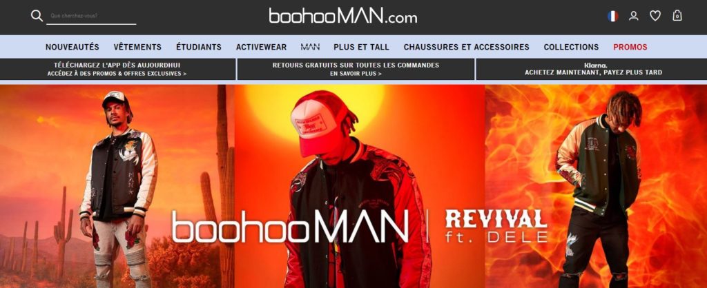 Boohoo Man fait partie des meilleurs sites de vêtements pour homme