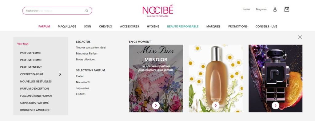 Meilleurs sites de ventes de parfum en ligne : Nocibé