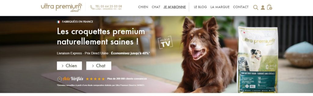 Meilleurs sites de nourriture pour chien et chat : Ultra Premium Direct
