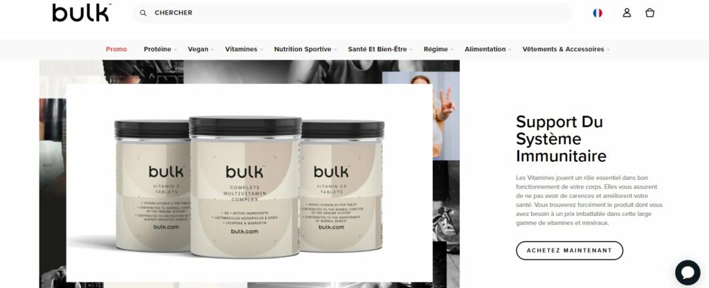 Bulk est une des meilleures boutiques en ligne de nutrition sportive