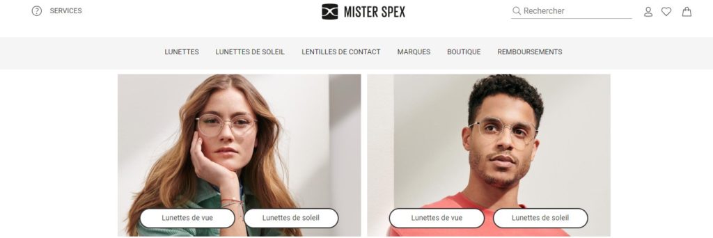 Meilleurs sites pour acheter des lunettes : Mister Spex