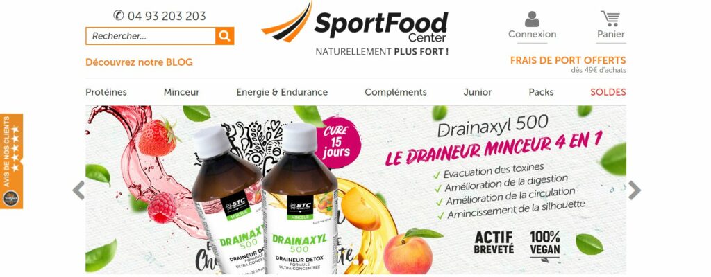 Meilleures boutiques en ligne de nutrition sportive : Sportfood Center