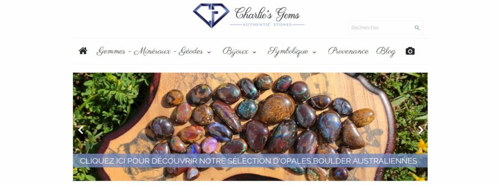 Meilleurs sites pour acheter des minéraux et pierres précieuses : Charlie's Gems