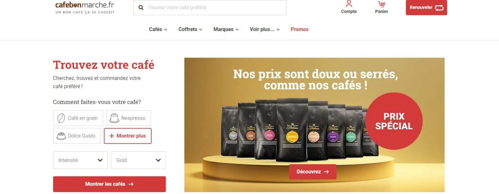 Meilleurs sites pour acheter du café en ligne : Cafebonmarche.fr