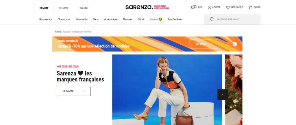 Meilleurs sites de vêtements pour femme : Sarenza