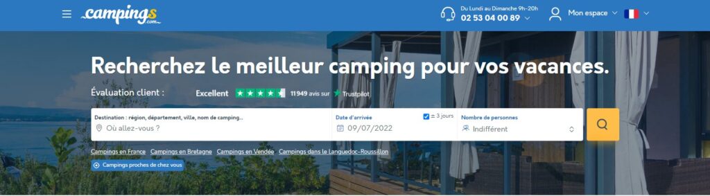 Meilleurs sites pour réserver un camping : Campings.com