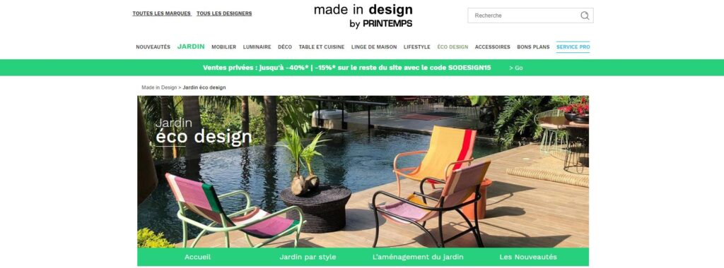 Meilleurs sites pour acheter du mobilier de jardin : Made in Design