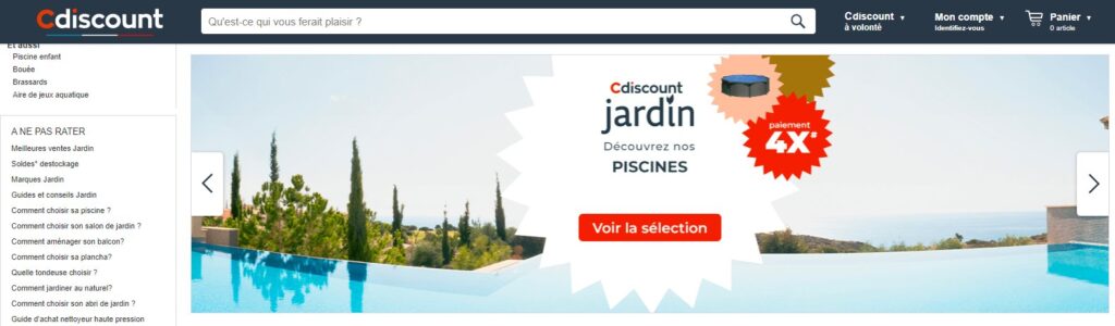 Meilleurs sites pour acheter une piscine hors sol : Cdiscount