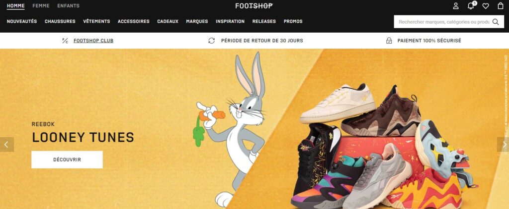 Meilleurs sites pour acheter des sneakers : Footshop