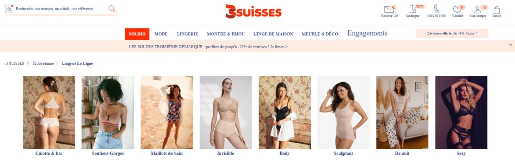 Meilleurs sites pour acheter de la lingerie en ligne : 3 Suisses