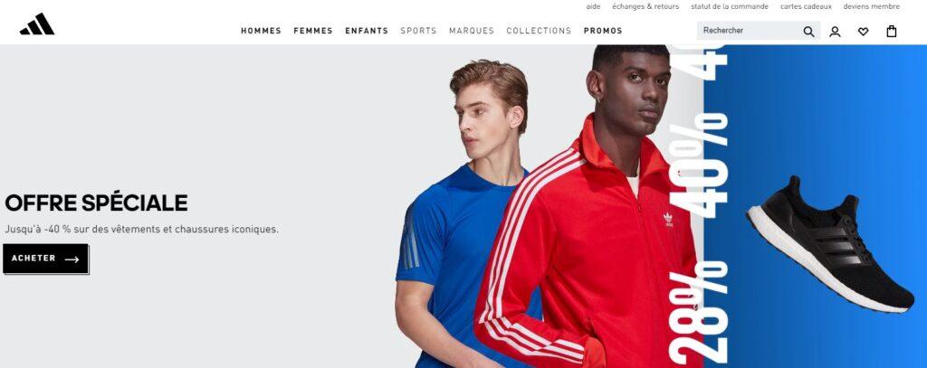 Meilleurs sites de vêtements pour homme : Adidas