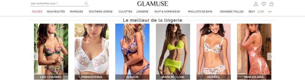 Meilleurs sites de lingerie et sous-vêtements : Glamuse