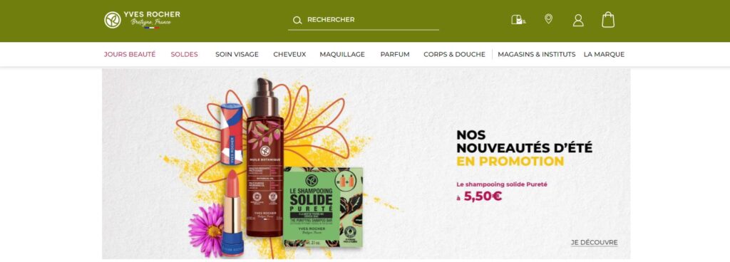 Meilleurs sites de cosmétiques et produits de beauté : Yves Rocher