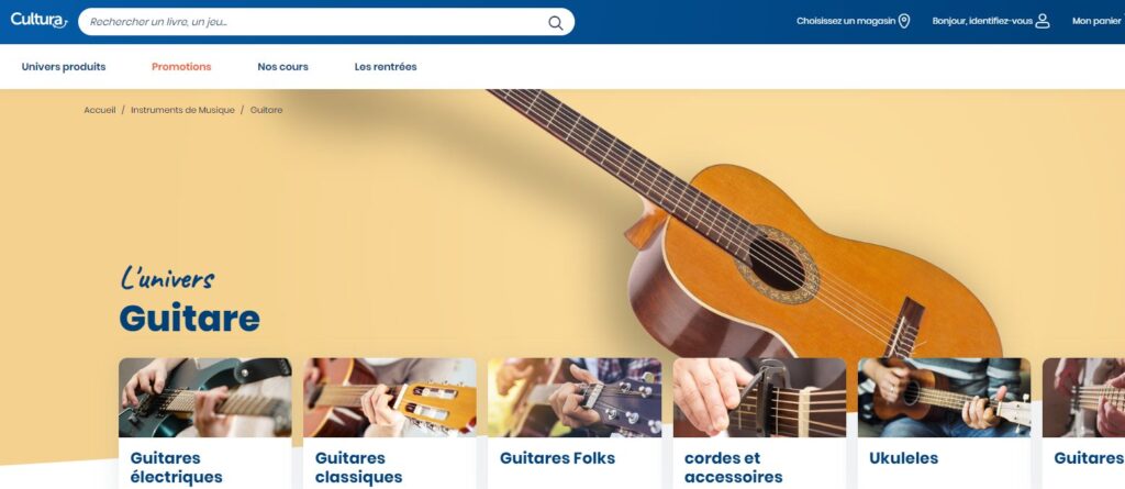 Meilleurs sites pour acheter une guitare : Cultura