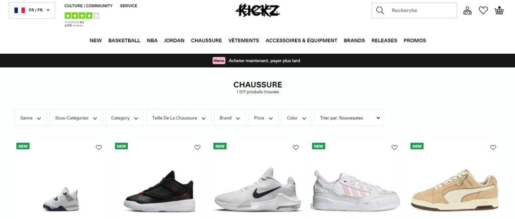 Meilleurs sites de vente en ligne de sneakers : Kickz