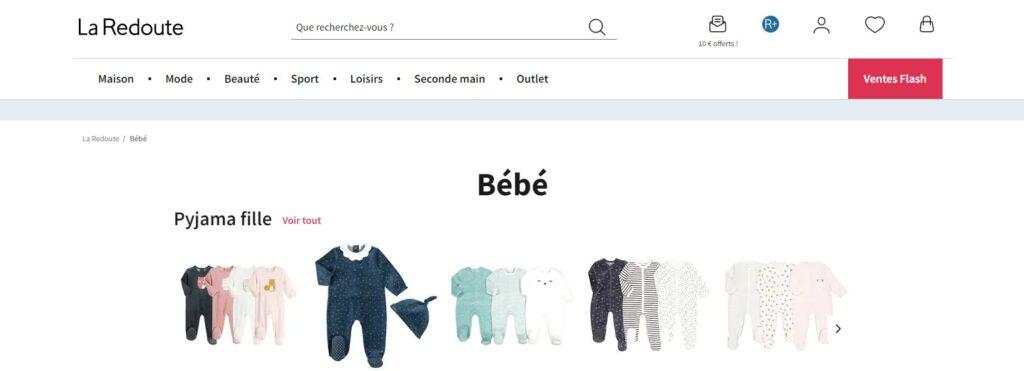 Meilleurs sites pour acheter des vêtements bébé : La Redoute