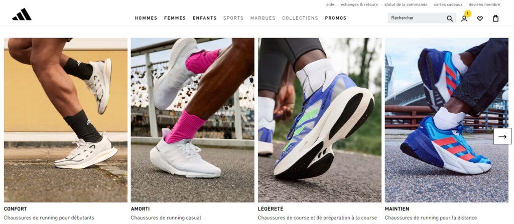 Meilleurs magasins de running en ligne, Meilleures boutiques en ligne de running, meilleurs sites pour acheter des équipements de running : Adidas