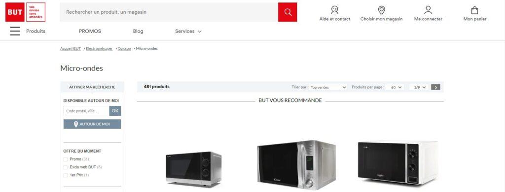 Meilleurs sites pour acheter un micro-ondes : BUT