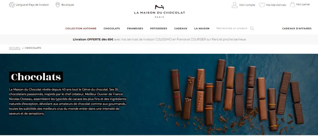 Meilleurs chocolatiers en ligne : La Maison du Chocolat