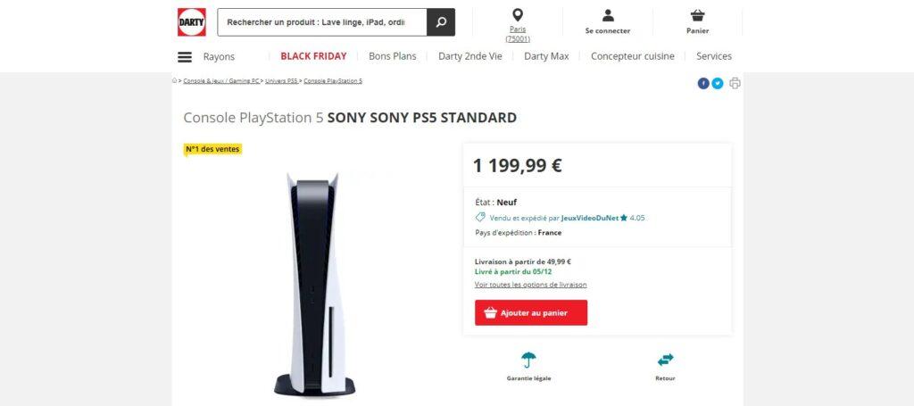 Meilleurs sites pour acheter une PS5 Playstation 5 : Darty