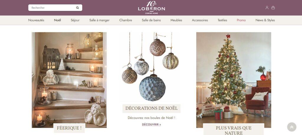Meilleurs sites de décoration de Noël : Loberon