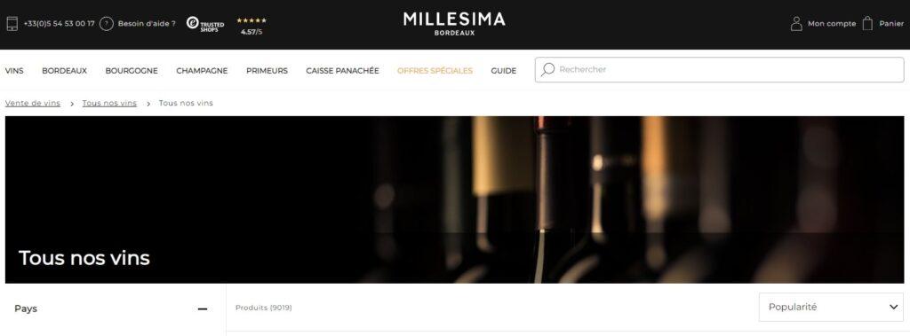 Meilleurs sites pour acheter du vin : Millesima