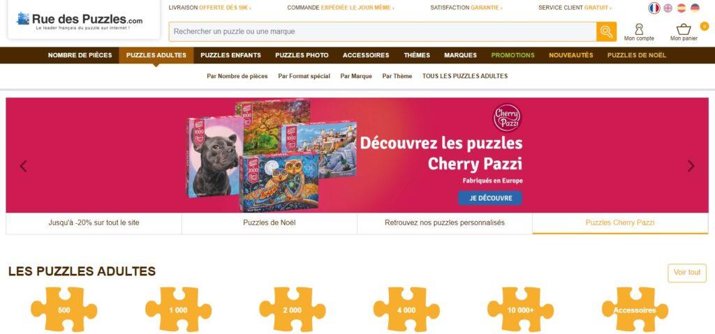 Meilleurs magasins de puzzle en ligne, meilleurs sites pour acheter un puzzle : Rue des Puzzles