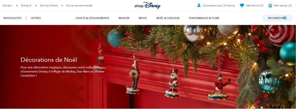 Meilleurs sites de décoration de Noël : ShopDisney