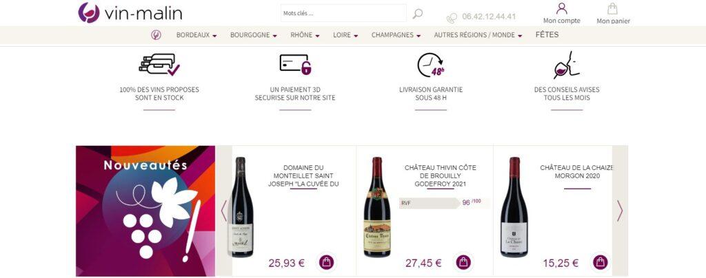 Meilleurs sites pour acheter du vin : Vin Malin