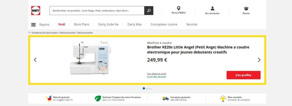 Meilleurs sites pour acheter une machine à coudre : Darty