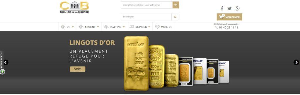 Meilleures boutiques d'or en ligne : Change de la Bourse