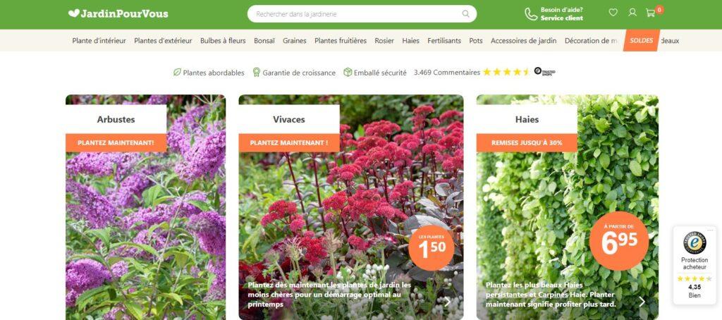 Meilleurs sites de ventes de plantes en ligne : JardinPourVous