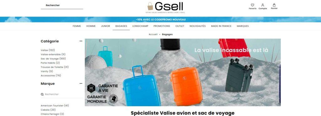 Meilleurs sites pour acheter une valise : Gsell