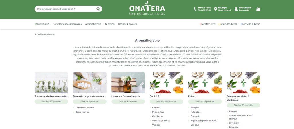Meilleurs sites pour acheter des huiles essentielles : Onatera