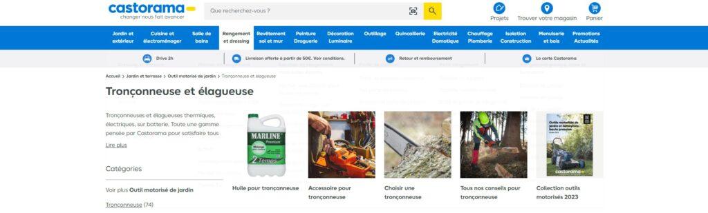 Meilleurs sites pour acheter une tronçonneuse : Castorama