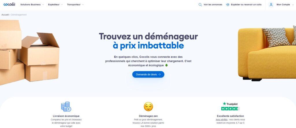 Meilleurs sites pour trouver un déménageur : Cocolis