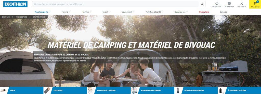 Meilleurs sites pour acheter du matériel de camping : Decathlon
