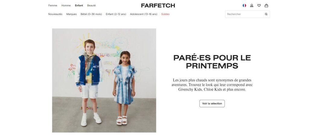Meilleurs sites de vêtements pour enfants : Farfetch