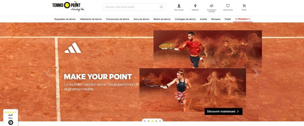 Meilleures sites de vêtements de sport pour le tennis : Tennis Point