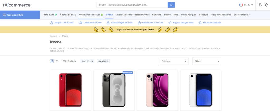 Meilleurs sites pour acheter un iPhone reconditionné : Recommerce