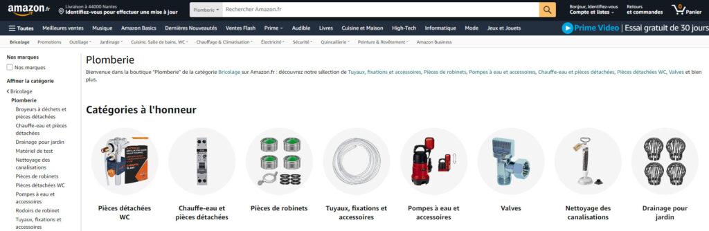 Meilleurs magasins de plomberie en ligne : Amazon