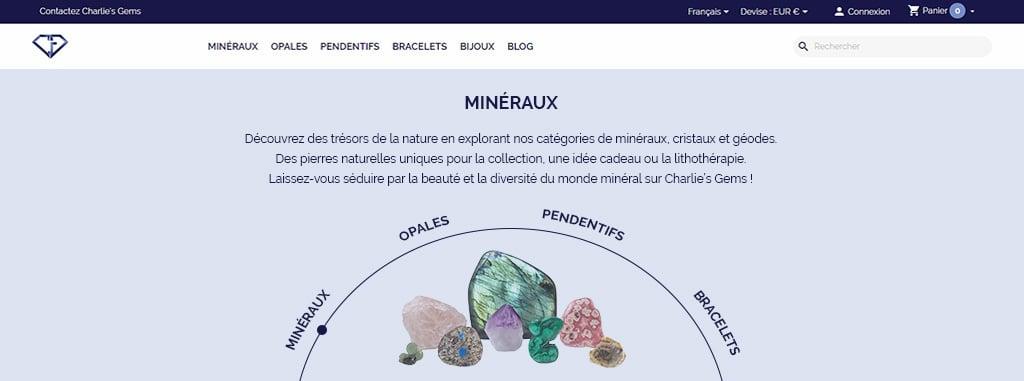 Meilleurs sites pour acheter des pierres précieuses et minéraux : Charlie's Gems