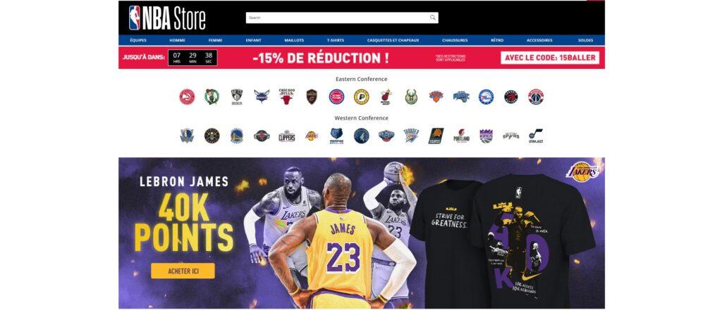 Meilleurs magasins de Basketball en ligne : NBA store