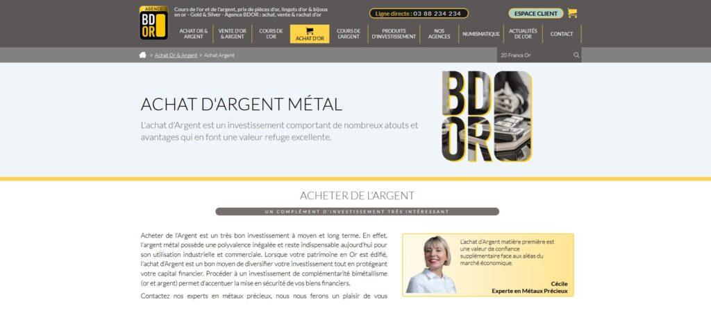 Meilleurs sites pour acheter de l'argent : BDOR