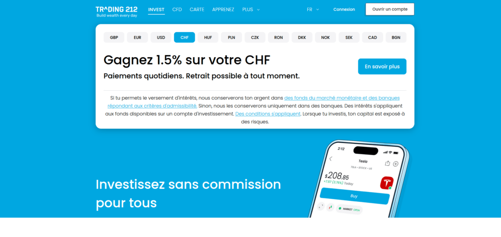 Trading 212 est l'un des meilleurs courtiers en bourse en Suisse