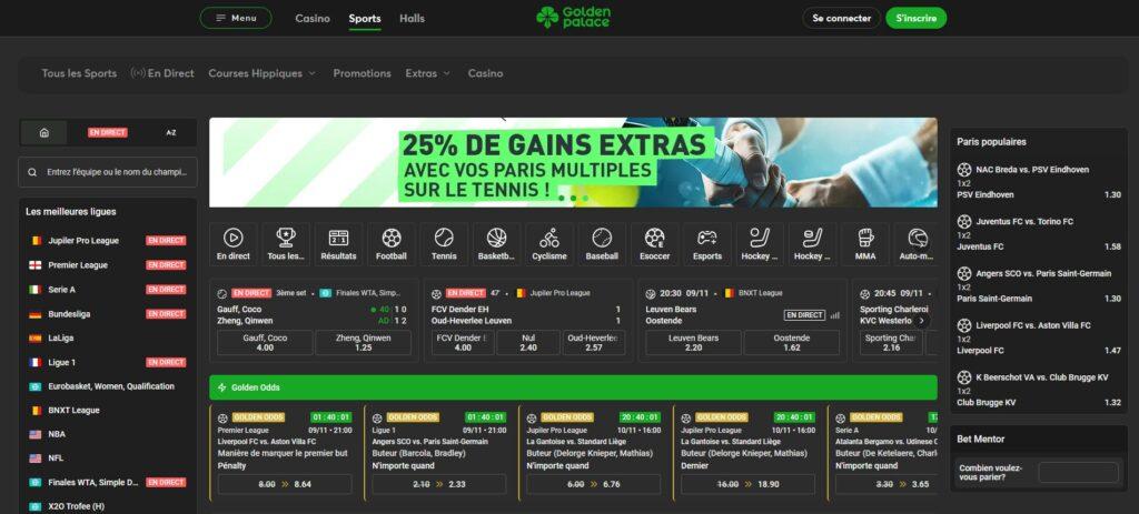 Meilleures alternatives à Ladbrokes Belgique pour les paris sportifs : Golden Palace Sports