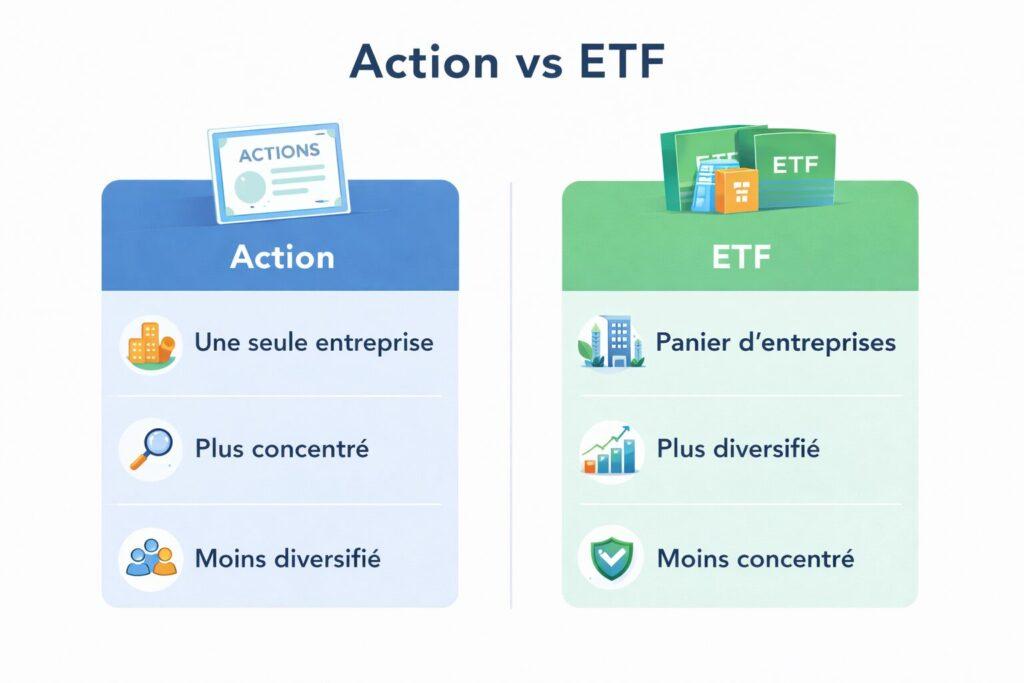 Investir en bourse : Action ou ETF